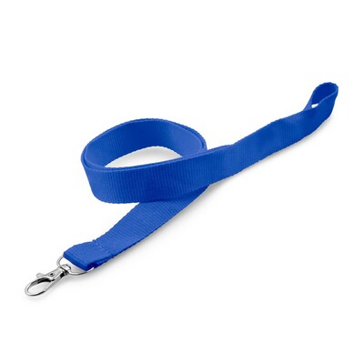 Smycz z karabińczykiem | Hulda z nadrukiem Twojego logo, materiał: metal, poliester, kolor: niebieski Smycz z karabińczykiem | Hulda z nadrukiem Twojego logo, materiał: metal, poliester, kolor: niebieski