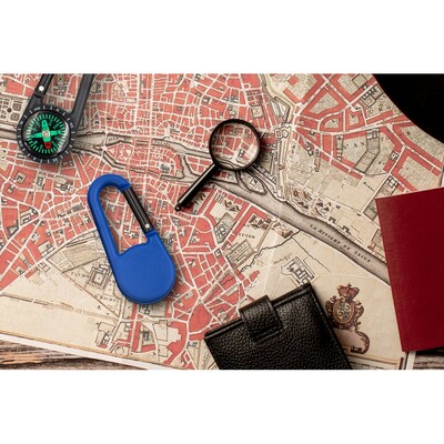 Kompas z karabińczykiem | Madu z nadrukiem Twojego logo, materiał: plastik, kolor: granatowy Kompas z karabińczykiem | Madu z nadrukiem Twojego logo, materiał: plastik, kolor: granatowy