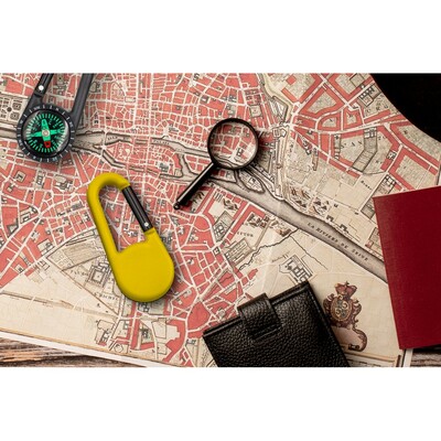 Kompas z karabińczykiem | Madu z nadrukiem Twojego logo, materiał: plastik, kolor: żółty Kompas z karabińczykiem | Madu z nadrukiem Twojego logo, materiał: plastik, kolor: żółty