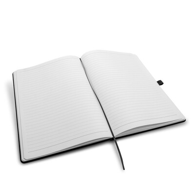 Notatnik ok. A4 | Velsa z nadrukiem Twojego logo, materiał: karton, pu, papier, kolor: czarny Notatnik ok. A4 | Velsa z nadrukiem Twojego logo, materiał: karton, pu, papier, kolor: czarny