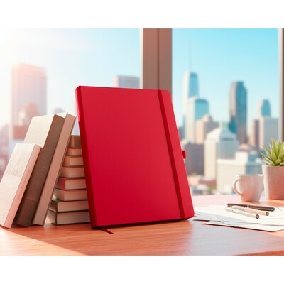 Notatnik ok. A4 | Velsa z nadrukiem Twojego logo, materiał: karton, pu, papier, kolor: czerwony Notatnik ok. A4 | Velsa z nadrukiem Twojego logo, materiał: karton, pu, papier, kolor: czerwony