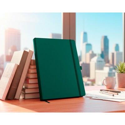 Notatnik ok. A4 | Velsa z nadrukiem Twojego logo, materiał: karton, pu, papier, kolor: zielony Notatnik ok. A4 | Velsa z nadrukiem Twojego logo, materiał: karton, pu, papier, kolor: zielony