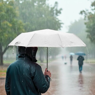 Parasol manualny, składany | Bores z nadrukiem Twojego logo, materiał: metal, poliester, kolor: biały Parasol manualny, składany | Bores z nadrukiem Twojego logo, materiał: metal, poliester, kolor: biały