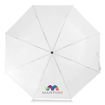 Parasol manualny, składany | Bores z nadrukiem Twojego logo, materiał: metal, poliester, kolor: biały Parasol manualny, składany | Bores z nadrukiem Twojego logo, materiał: metal, poliester, kolor: biały