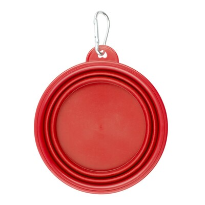 Składana miska dla psa | Platora z nadrukiem Twojego logo, materiał: tpr, kolor: czerwony Składana miska dla psa | Platora z nadrukiem Twojego logo, materiał: tpr, kolor: czerwony