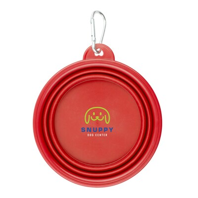 Składana miska dla psa | Platora z nadrukiem Twojego logo, materiał: tpr, kolor: czerwony Składana miska dla psa | Platora z nadrukiem Twojego logo, materiał: tpr, kolor: czerwony