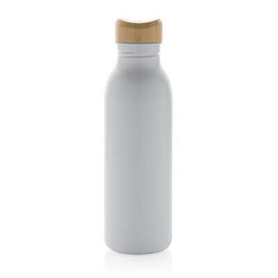 Butelka sportowa 600 ml Avira Alcor, stal nierdzewna z recyklingu z nadrukiem Twojego logo, materiał: bambus, stal nierdzewna, stal, kolor: biały Butelka sportowa 600 ml Avira Alcor, stal nierdzewna z recyklingu z nadrukiem Twojego logo, materiał: bambus, stal nierdzewna, stal, kolor: biały