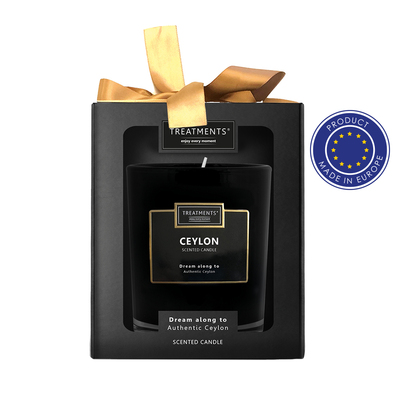 Świeczka zapachowa TREATMENTS z nadrukiem Twojego logo, materiał: guma, karton, drewno, szkło, kolor: czarny Świeczka zapachowa TREATMENTS z nadrukiem Twojego logo, materiał: guma, karton, drewno, szkło, kolor: czarny