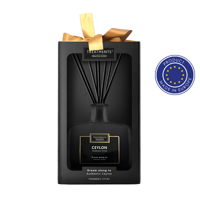 Patyczki zapachowe TREATMENTS z nadrukiem Twojego logo, materiał: guma, karton, szkło, kolor: czarny Patyczki zapachowe TREATMENTS z nadrukiem Twojego logo, materiał: guma, karton, szkło, kolor: czarny