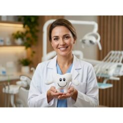 Pluszowy ząbek | Vilus z nadrukiem Twojego logo, materiał: plusz, kolor: biały