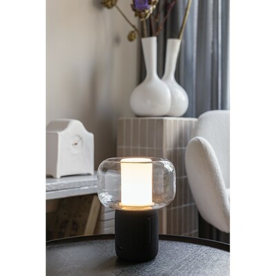 Głośnik bezprzewodowy 10W, lampka na biurko z nadrukiem Twojego logo, materiał: rpet, kolor: black Głośnik bezprzewodowy 10W, lampka na biurko z nadrukiem Twojego logo, materiał: rpet, kolor: black