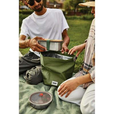 Torba termoizloacyjna Black+Blum z nadrukiem Twojego logo, materiał: rpet, kolor: moss Torba termoizloacyjna Black+Blum z nadrukiem Twojego logo, materiał: rpet, kolor: moss