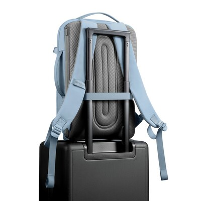 Bobby Air plecak chroniący przed kieszonkowcami z nadrukiem Twojego logo, materiał: nylon, rpet, kolor: blue, grey Bobby Air plecak chroniący przed kieszonkowcami z nadrukiem Twojego logo, materiał: nylon, rpet, kolor: blue, grey