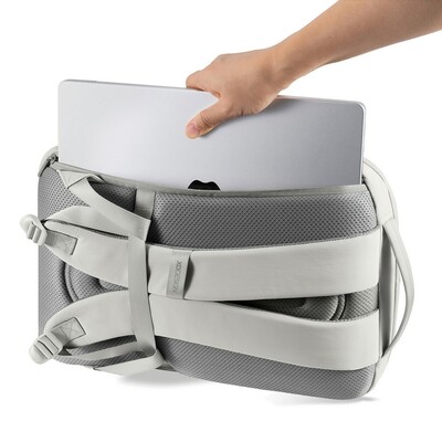 Bobby Air plecak chroniący przed kieszonkowcami z nadrukiem Twojego logo, materiał: nylon, rpet, kolor: grey, grey Bobby Air plecak chroniący przed kieszonkowcami z nadrukiem Twojego logo, materiał: nylon, rpet, kolor: grey, grey