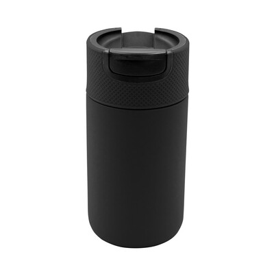 Kubek termiczny 400 ml Air Gifts | Raylee z nadrukiem Twojego logo, materiał: plastik, stal nierdzewna, stal, kolor: czarny Kubek termiczny 400 ml Air Gifts | Raylee z nadrukiem Twojego logo, materiał: plastik, stal nierdzewna, stal, kolor: czarny