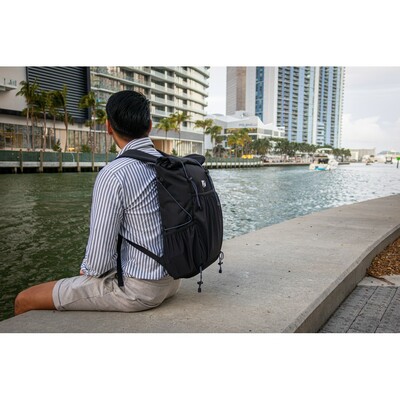 Plecak zwijany BrandCharger Venturer z nadrukiem Twojego logo, materiał: poliester, rpet, kolor: czarny Plecak zwijany BrandCharger Venturer z nadrukiem Twojego logo, materiał: poliester, rpet, kolor: czarny