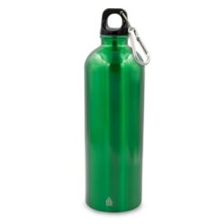 Butelka sportowa 750 ml z karabińczykiem | Laveriano z nadrukiem Twojego logo, materiał: plastik, stal nierdzewna, stal, kolor: zielony
