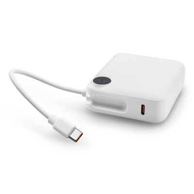 Power bank 10000 mAh | Alula z nadrukiem Twojego logo, materiał: plastik, kolor: biały Power bank 10000 mAh | Alula z nadrukiem Twojego logo, materiał: plastik, kolor: biały