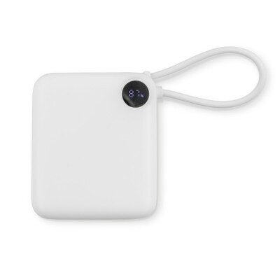Power bank 10000 mAh | Alula z nadrukiem Twojego logo, materiał: plastik, kolor: biały Power bank 10000 mAh | Alula z nadrukiem Twojego logo, materiał: plastik, kolor: biały