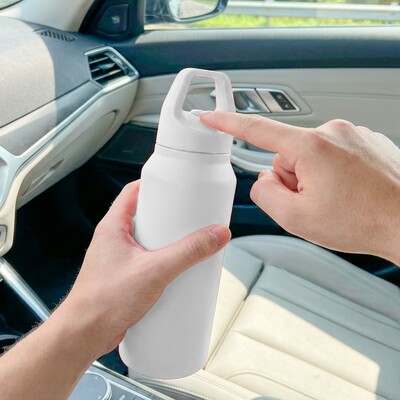 Butelka termiczna 530 ml Air Gifts | Almaide z nadrukiem Twojego logo, materiał: plastik, stal nierdzewna, stal, kolor: biały Butelka termiczna 530 ml Air Gifts | Almaide z nadrukiem Twojego logo, materiał: plastik, stal nierdzewna, stal, kolor: biały