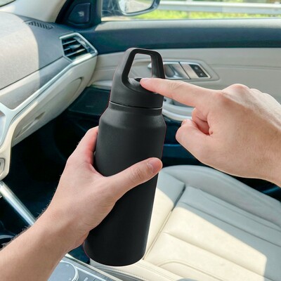 Butelka termiczna 530 ml Air Gifts | Almaide z nadrukiem Twojego logo, materiał: plastik, stal nierdzewna, stal, kolor: czarny Butelka termiczna 530 ml Air Gifts | Almaide z nadrukiem Twojego logo, materiał: plastik, stal nierdzewna, stal, kolor: czarny