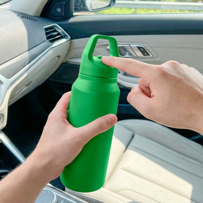 Butelka termiczna 530 ml Air Gifts | Almaide z nadrukiem Twojego logo, materiał: plastik, stal nierdzewna, stal, kolor: zielony Butelka termiczna 530 ml Air Gifts | Almaide z nadrukiem Twojego logo, materiał: plastik, stal nierdzewna, stal, kolor: zielony