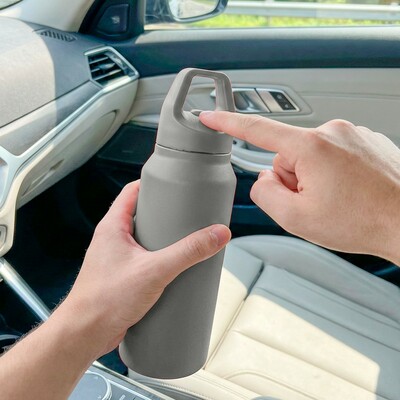 Butelka termiczna 530 ml Air Gifts | Almaide z nadrukiem Twojego logo, materiał: plastik, stal nierdzewna, stal, kolor: szary Butelka termiczna 530 ml Air Gifts | Almaide z nadrukiem Twojego logo, materiał: plastik, stal nierdzewna, stal, kolor: szary