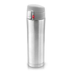 Kubek termiczny 450 ml | Els z nadrukiem Twojego logo, materiał: plastik, stal nierdzewna, stal, kolor: srebrny