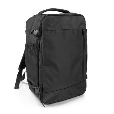 Plecak podróżny | Yloris z nadrukiem Twojego logo, materiał: poliester, rpet, kolor: czarny Plecak podróżny | Yloris z nadrukiem Twojego logo, materiał: poliester, rpet, kolor: czarny