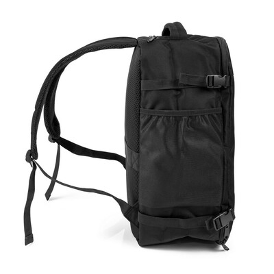 Plecak podróżny | Yloris z nadrukiem Twojego logo, materiał: poliester, rpet, kolor: czarny Plecak podróżny | Yloris z nadrukiem Twojego logo, materiał: poliester, rpet, kolor: czarny