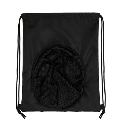 Worek ze sznurkiem na piłkę | Varno z nadrukiem Twojego logo, materiał: poliester, kolor: czarny Worek ze sznurkiem na piłkę | Varno z nadrukiem Twojego logo, materiał: poliester, kolor: czarny