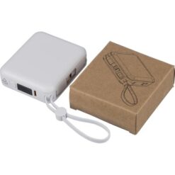 Power bank 10000 mAh z nadrukiem Twojego logo, materiał: pc, tpe, kolor: biały