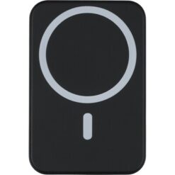 Bezprzewodowy Power Bank 5000 mAh z nadrukiem Twojego logo, kolor: czarny