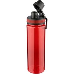 Butelka sportowa 750 ml z nadrukiem Twojego logo, materiał: pp, silikon, rpet, kolor: czerwony