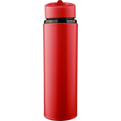 Butelka sportowa 500 ml z nadrukiem Twojego logo, materiał: pp, stal nierdzewna, silikon, pe, stal, kolor: czerwony Butelka sportowa 500 ml z nadrukiem Twojego logo, materiał: pp, stal nierdzewna, silikon, pe, stal, kolor: czerwony