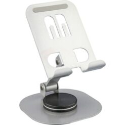 Stojak na telefon z nadrukiem Twojego logo, materiał: metal, kolor: srebrny