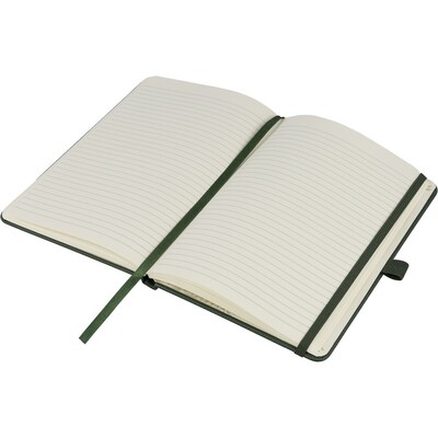 Notatnik ok. A5 z nadrukiem Twojego logo, materiał: papier, poliester, rpet, kolor: zielony Notatnik ok. A5 z nadrukiem Twojego logo, materiał: papier, poliester, rpet, kolor: zielony