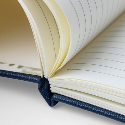 Notatnik ok. A5 z nadrukiem Twojego logo, materiał: papier, poliester, rpet, kolor: niebieski Notatnik ok. A5 z nadrukiem Twojego logo, materiał: papier, poliester, rpet, kolor: niebieski