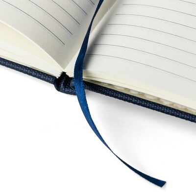 Notatnik ok. A5 z nadrukiem Twojego logo, materiał: papier, poliester, rpet, kolor: niebieski Notatnik ok. A5 z nadrukiem Twojego logo, materiał: papier, poliester, rpet, kolor: niebieski