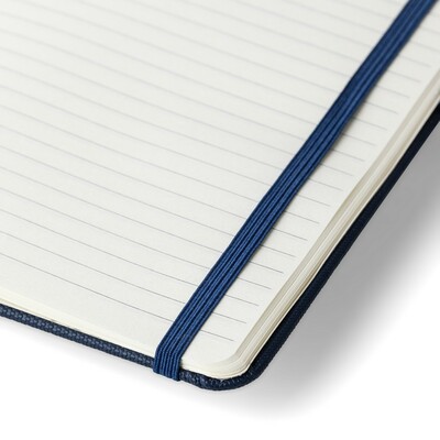 Notatnik ok. A5 z nadrukiem Twojego logo, materiał: papier, poliester, rpet, kolor: niebieski Notatnik ok. A5 z nadrukiem Twojego logo, materiał: papier, poliester, rpet, kolor: niebieski