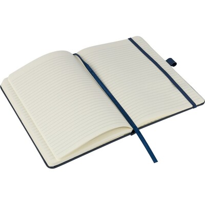 Notatnik ok. A5 z nadrukiem Twojego logo, materiał: papier, poliester, rpet, kolor: niebieski Notatnik ok. A5 z nadrukiem Twojego logo, materiał: papier, poliester, rpet, kolor: niebieski