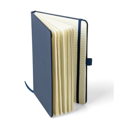 Notatnik ok. A5 z nadrukiem Twojego logo, materiał: papier, poliester, rpet, kolor: niebieski Notatnik ok. A5 z nadrukiem Twojego logo, materiał: papier, poliester, rpet, kolor: niebieski