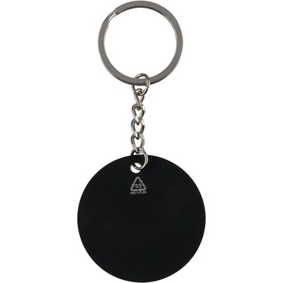 Okrągły brelok do kluczy "piłka nożna" z nadrukiem Twojego logo, materiał: metal, kolor: czarny Okrągły brelok do kluczy "piłka nożna" z nadrukiem Twojego logo, materiał: metal, kolor: czarny