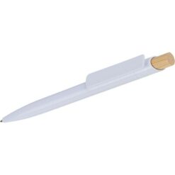 Długopis z nadrukiem Twojego logo, materiał: metal, plastik, bambus, kolor: biały