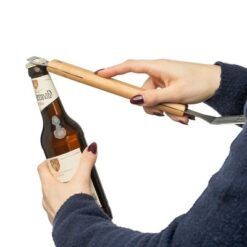 Szpatułka kuchenna z nadrukiem Twojego logo, materiał: drewno, stal nierdzewna, stal, kolor: brązowy