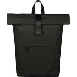 Zwijany plecak z nadrukiem Twojego logo, materiał: pu, poliester, kolor: czarny