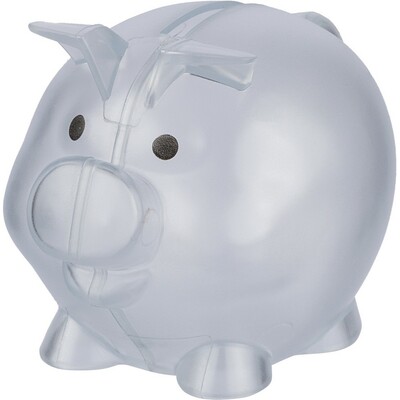 Skarbonka "świnka" z nadrukiem Twojego logo, materiał: plastik, kolor: neutralny Skarbonka "świnka" z nadrukiem Twojego logo, materiał: plastik, kolor: neutralny
