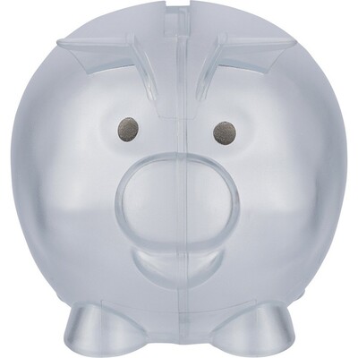 Skarbonka "świnka" z nadrukiem Twojego logo, materiał: plastik, kolor: neutralny Skarbonka "świnka" z nadrukiem Twojego logo, materiał: plastik, kolor: neutralny