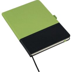 Notatnik ok. A5 z nadrukiem Twojego logo, materiał: pu, poliester, rpet, kolor: limonkowy