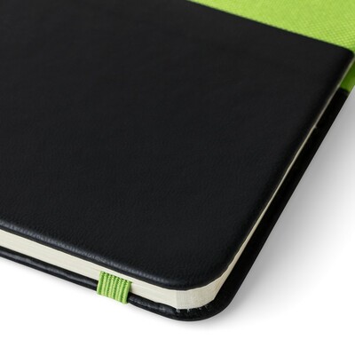 Notatnik ok. A5 z nadrukiem Twojego logo, materiał: pu, poliester, rpet, kolor: limonkowy Notatnik ok. A5 z nadrukiem Twojego logo, materiał: pu, poliester, rpet, kolor: limonkowy